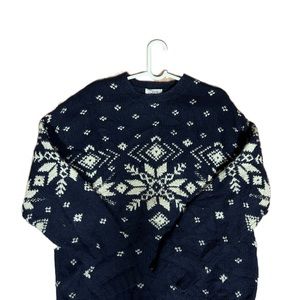 Hand knit heavy wool sweater ### j crew###